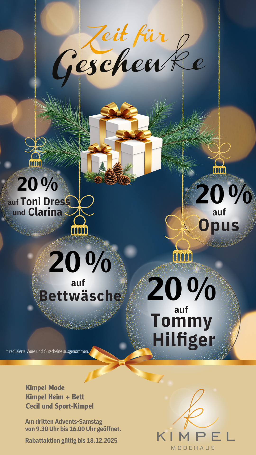 Rabatte auf Toni Dress, Clarina, Opus, Tommy Hilfiger & Bettwäsche