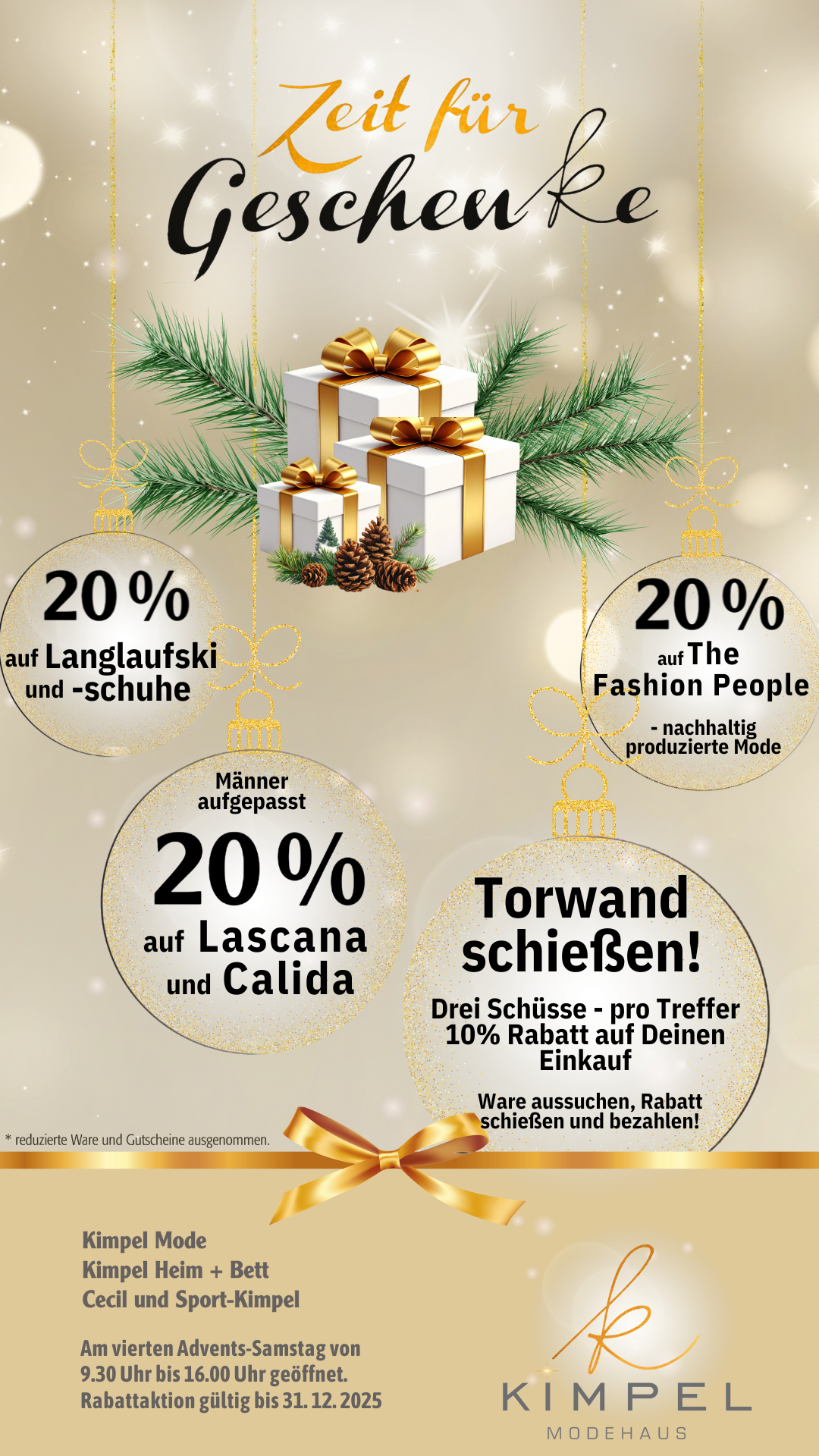 Rabatte auf Calida, Lascana, Fashion People, Langlauf & Torwandschießen