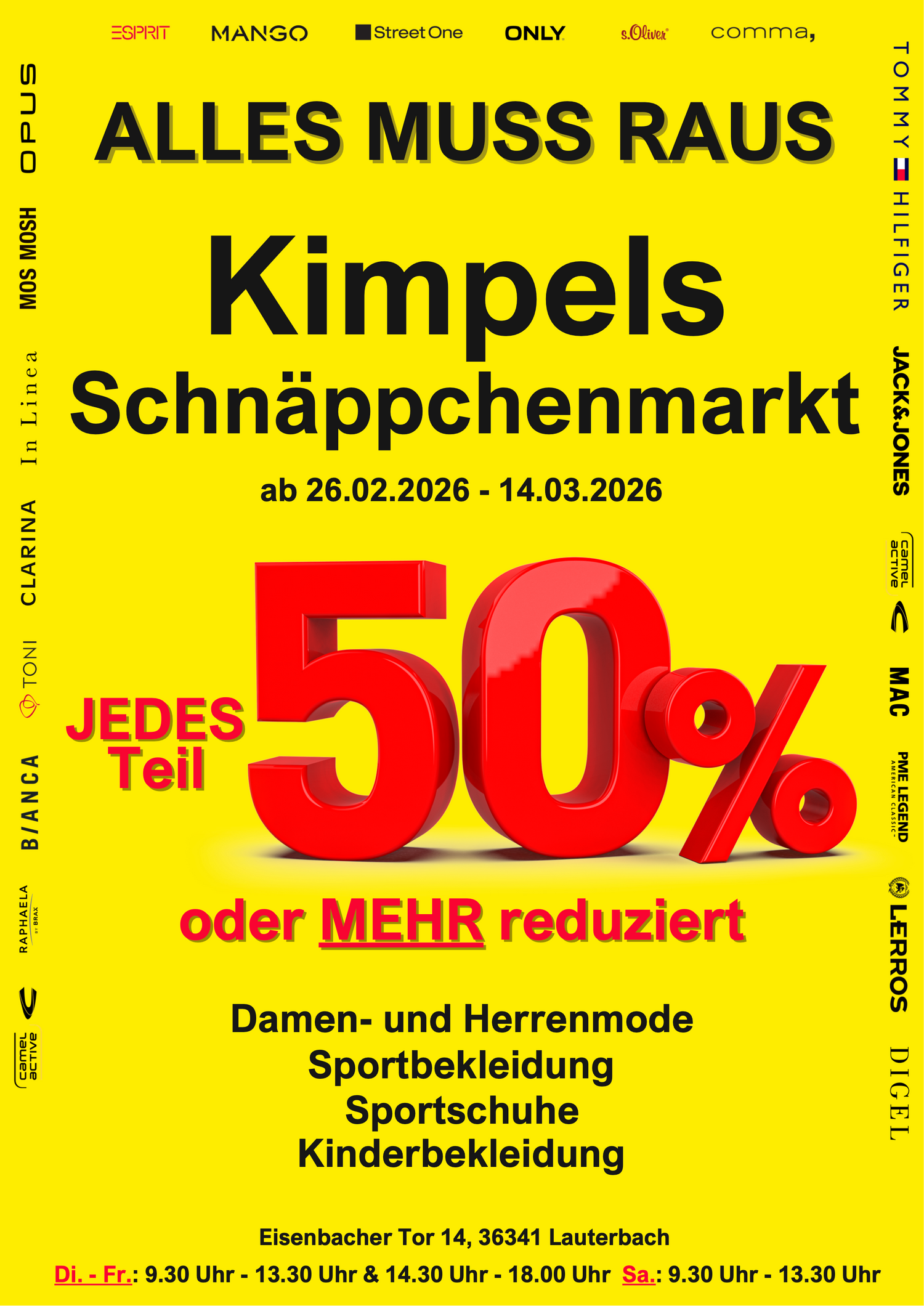 Schnäppchenmarkt-Anzeige vom 26.02.2026 bis 14.03.2026 im Modehaus Kimpel